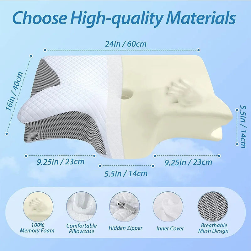 Butterfly Sleep Memory Neck Pillow Slow Rebound Comfortable Memory Foam Sleep Pillow Cervical Orthopedic Neck Massage Bed Pillow